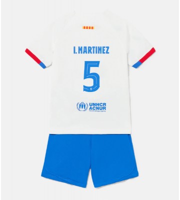 Barcelona Inigo Martinez #5 Vieras Pelipaita Lasten 2023-24 Lyhyet Hihat (+ Lyhyet housut)